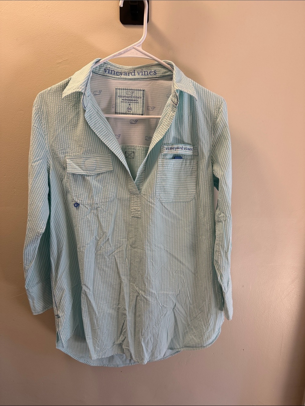 Vineyard Vines Mint Green Striped Harbor Performance Cover up
